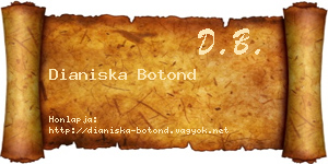 Dianiska Botond névjegykártya
